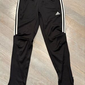 adidas Black Joggers with White Side Stripes